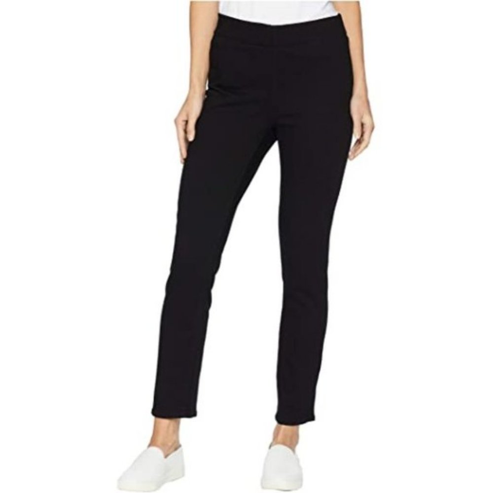 *NWT Womens NYDJ Black Pintuck Pull-On Skinny LiftxTuck Ankle Denim Jeans 4P